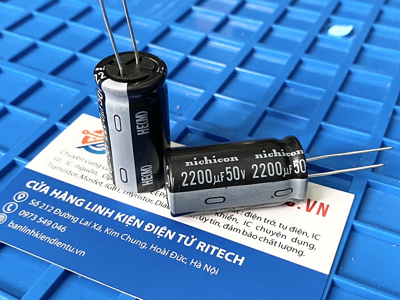 Tụ hóa nichicon 2200uf 50v kích thước 18x35mm