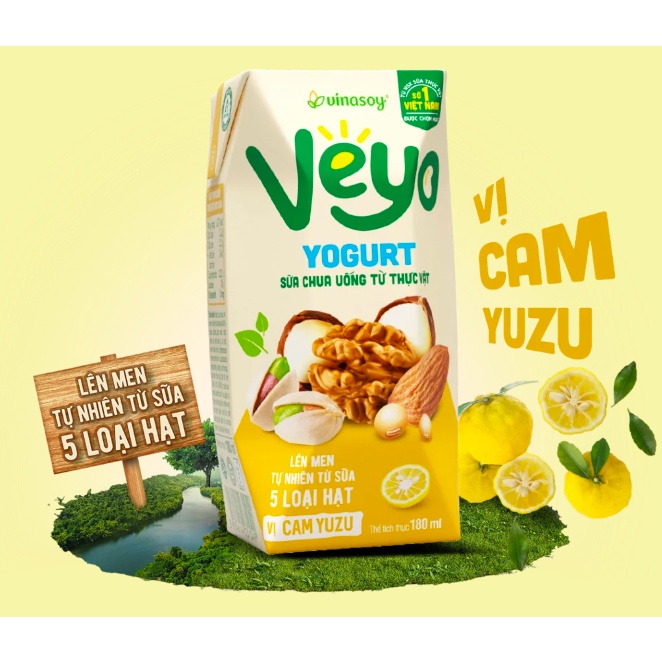 Sữa chua uống Veyo từ thực vật hộp 180ml