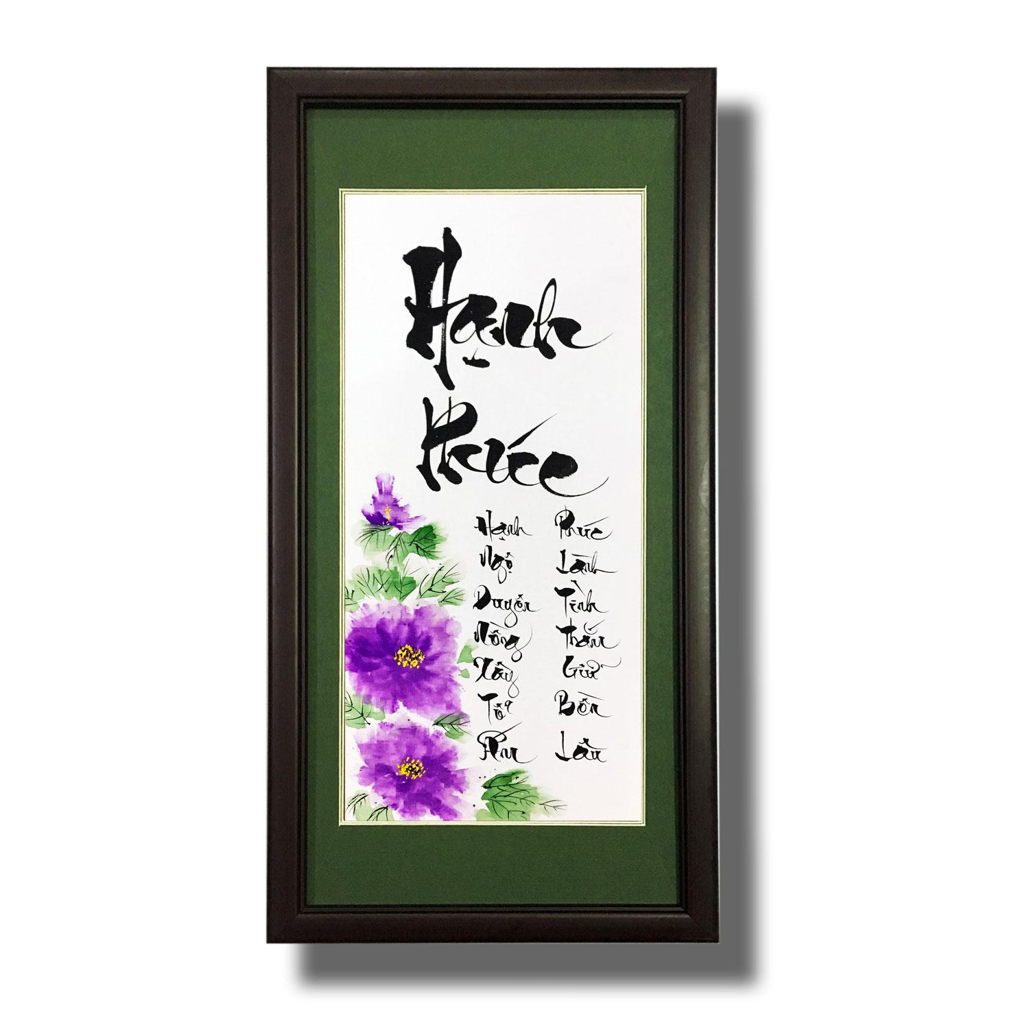 Tranh thư pháp - Thư pháp chữ Hạnh Phúc 04 - Tranh Mỹ Thuật Minh Hiền