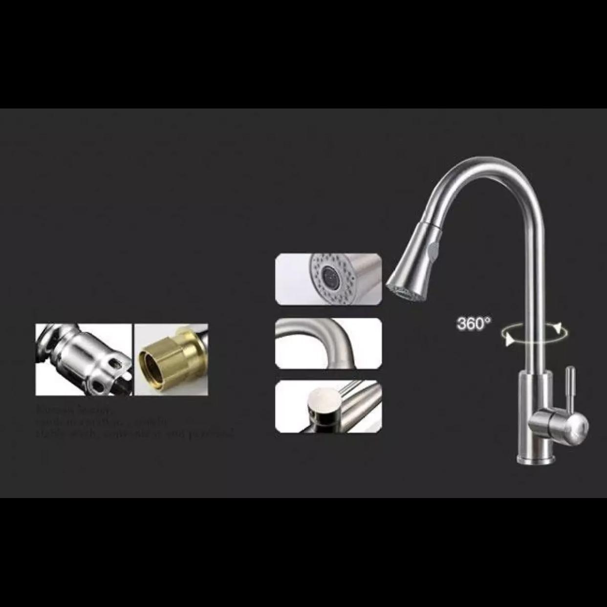 Vòi rửa chén dây rút -  vòi rửa bát dây rút
