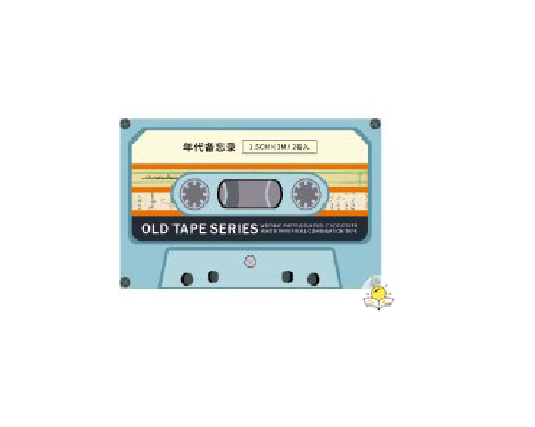 Set 2 Dải Washi Tape Hình Cuộn Băng Radio Cổ Điển Dán Trang Trí Bullet Journal Wa07- VPP Tuệ Minh
