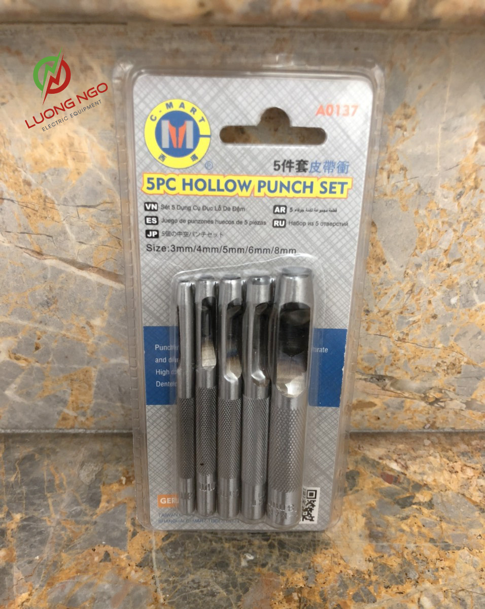 Dụng cụ đột lỗ chất lượng cao 5 món C-MART A0137 ( 3-8mm )
