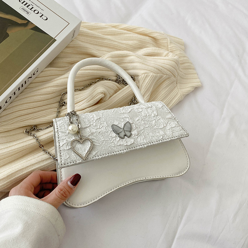 Túi Xách dây xích nữ mini mới túi da đeo chéo đen cổ điển Thời trang hàn quốc bag