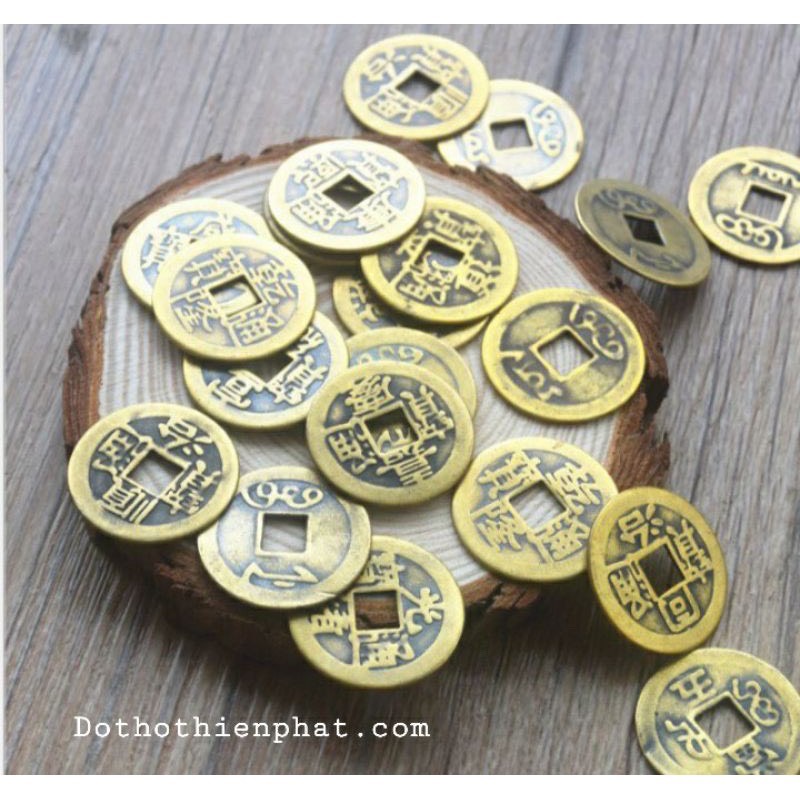 [HCM]Combo 10 Đồng tiền âm dương dùng xin đài gieo quẻ chiêu tài