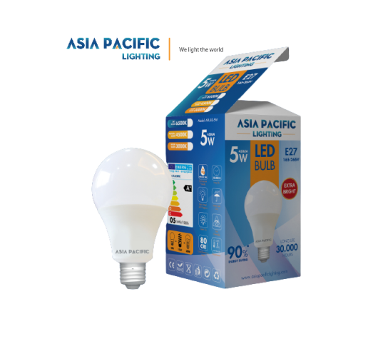 Bóng đèn led bulb Asia Pacific Lighting 5W (bóng đèn led búp tròn)