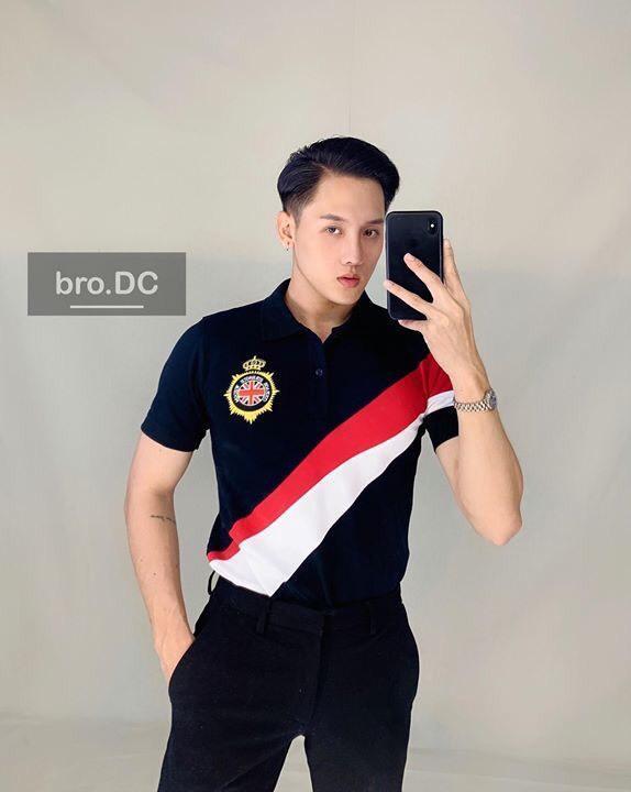 [HCM]ÁO THUN NAM CÓ CỔ SỌC XÉO SIÊU ĐẸP