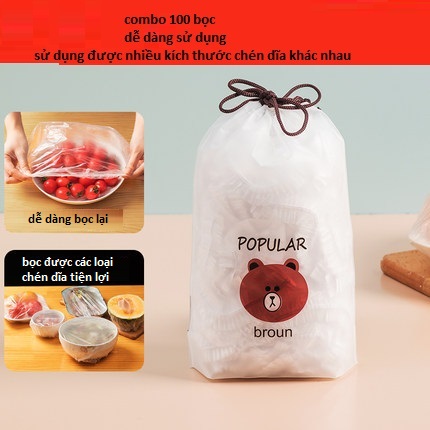 Combo 100 màn bọc thực phẩm chén dĩa tô tiện lợi