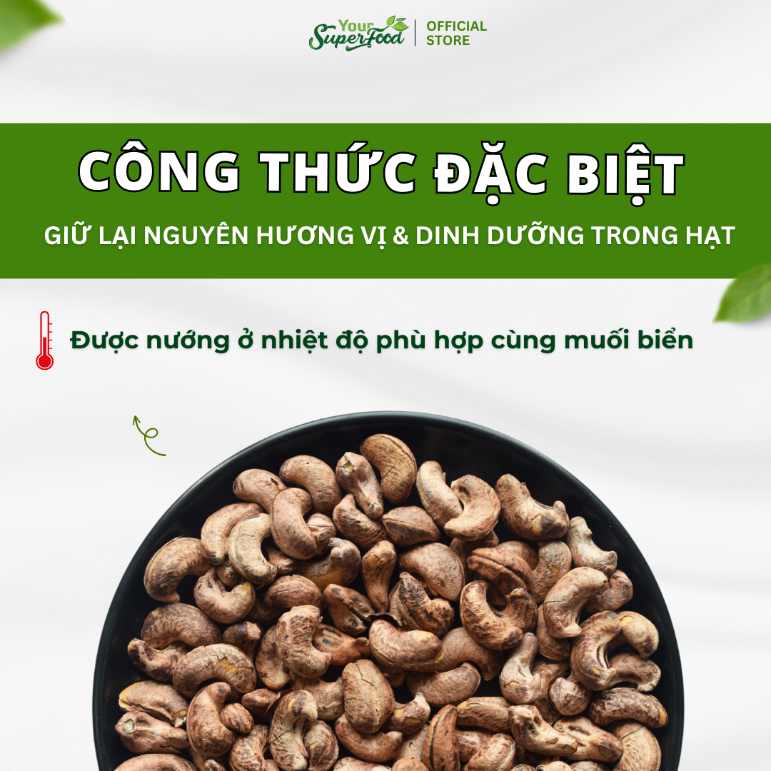 Hạt Điều Rang Củi Túi 90g (Vỏ lụa) Your Superfood