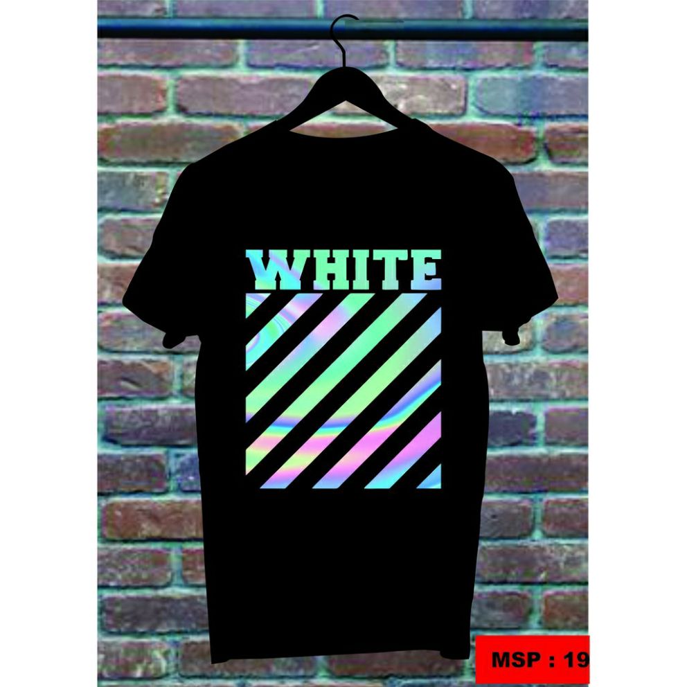 [HCM]Áo thun TAY NGẮN phản quang 7 màu White in sau lưng (CHỤP FLASH)(TAY LỠ IB)