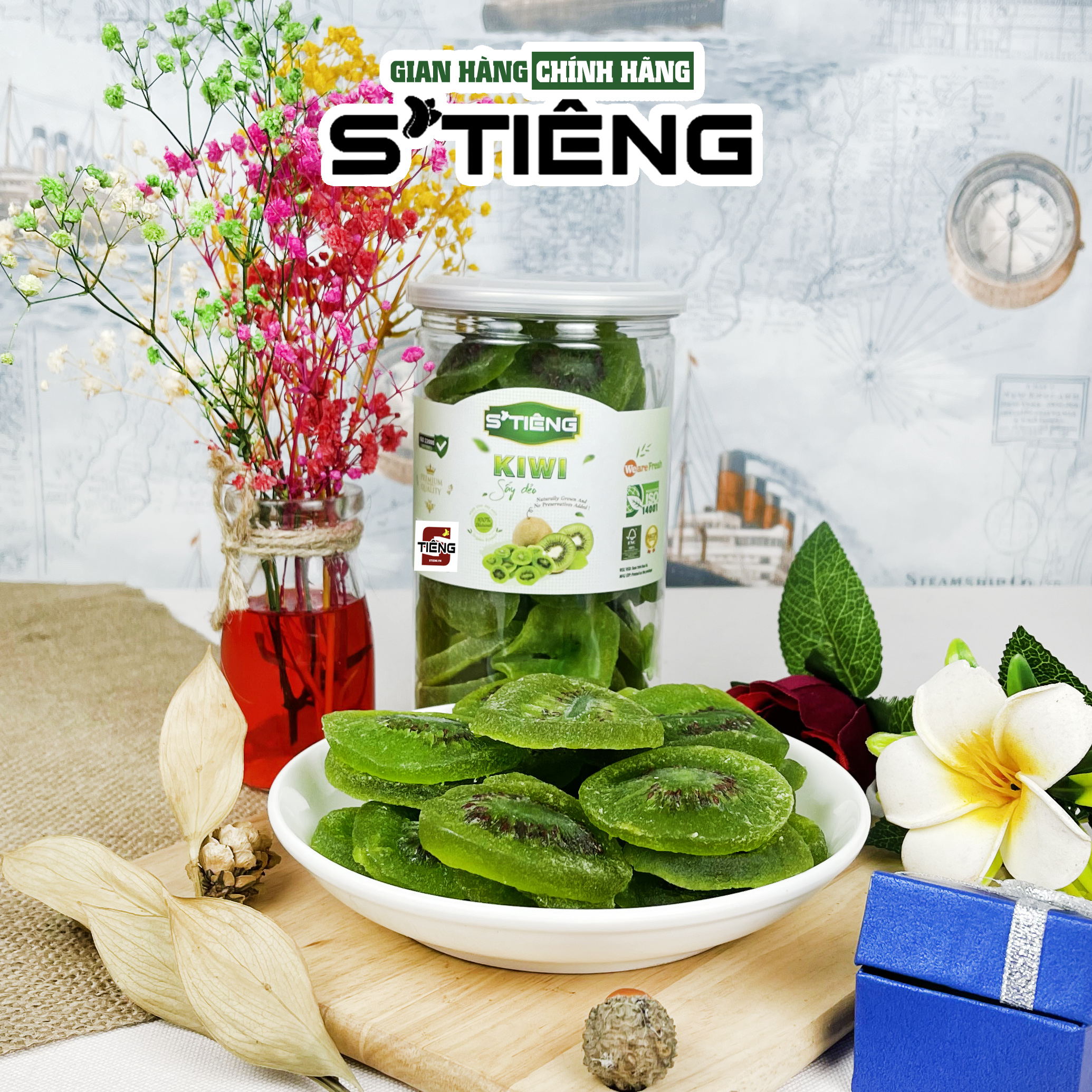 Kiwi Sấy Dẻo Đà Lạt STIÊNG Chua Ngọt