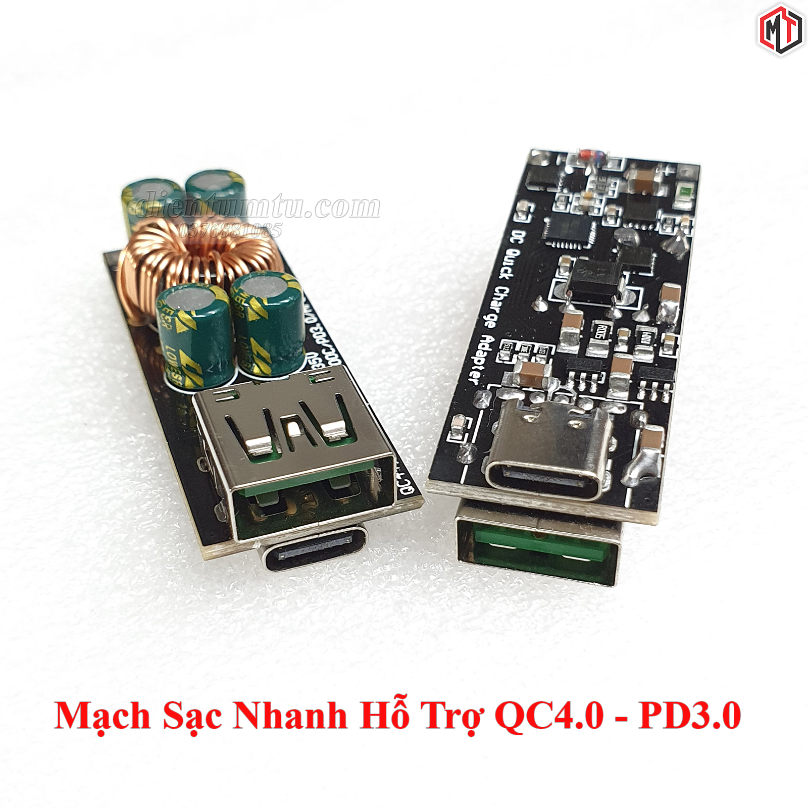 Mạch Sạc Nhanh Hỗ Trợ QC4.0 - PD3.0 - có Cổng USB Type-C (Mạch BUCK 6-35VDC ra cổng USB ,DIY chế sạc điện thoại)