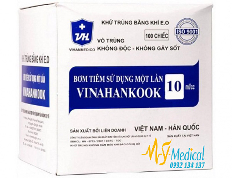Bơm tiêm sử dụng 1 lần 10ml/cc Vinahankook