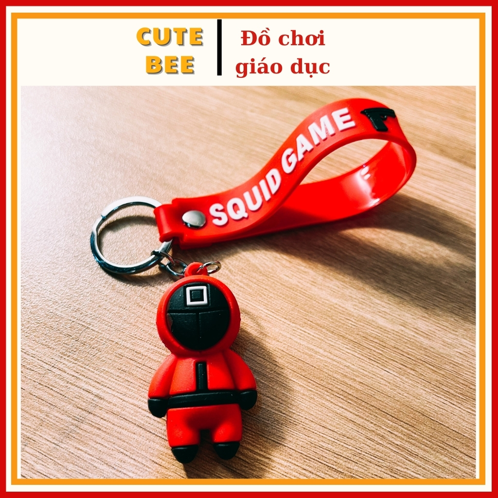Móc Khóa Silicon Hình Nhân Vật Squid Game - Móc Treo Chìa Khóa Nhựa Dẻo Trò Chơi Con Mực Cao Cấp