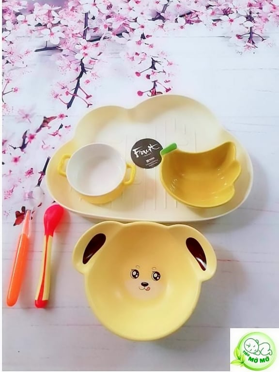 Bộ khay bát ăn dặm gốm sứ cho bé