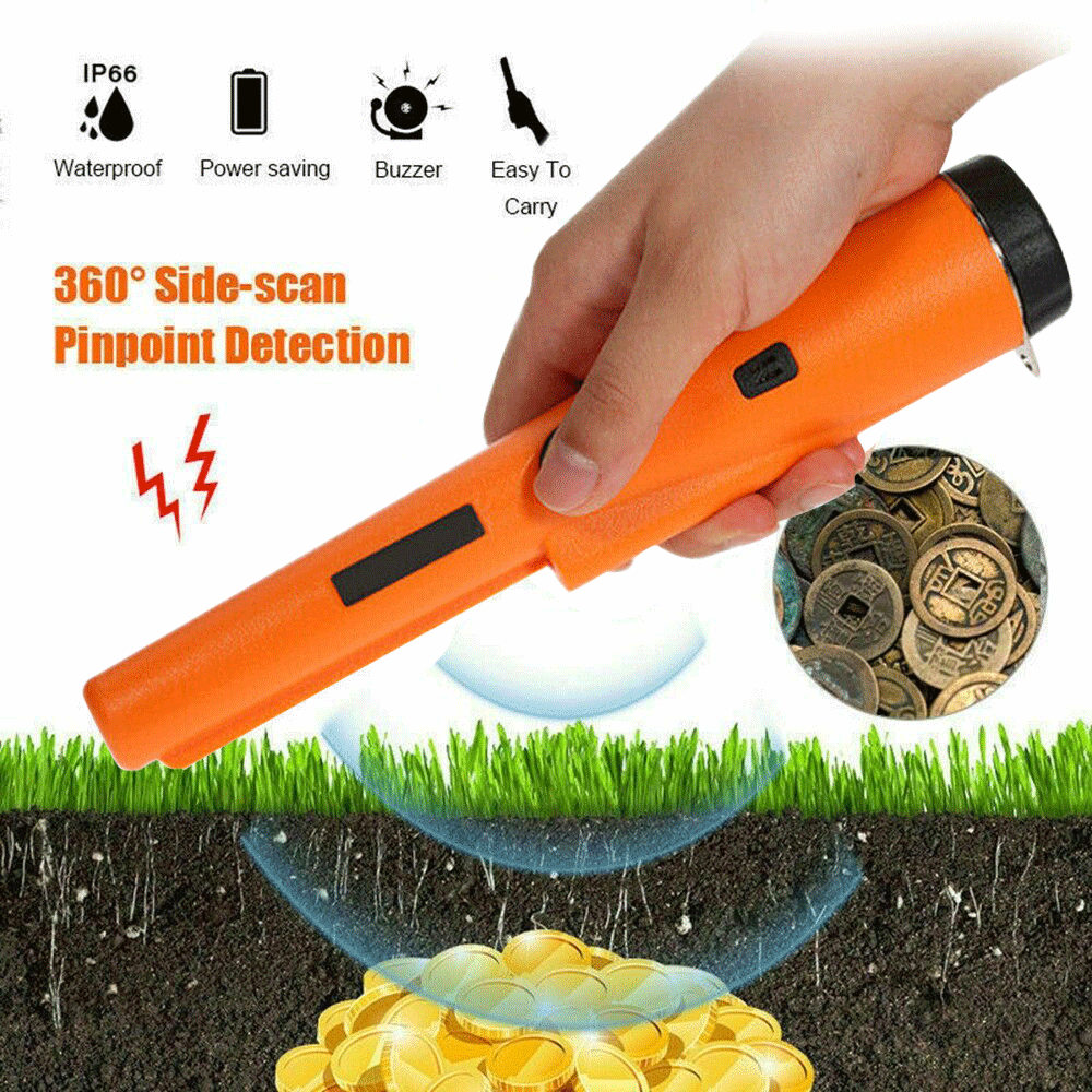 Máy dò kim loại có độ nhạy cao Đầu dò kim loại không thấm nước Cầm tay 360 độ Tìm kiếm kho báu Máy dò tìm kiếm xác định để xác định vị trí đồng xu vàng Trang sức bạc Máy dò kim loại cầm tay