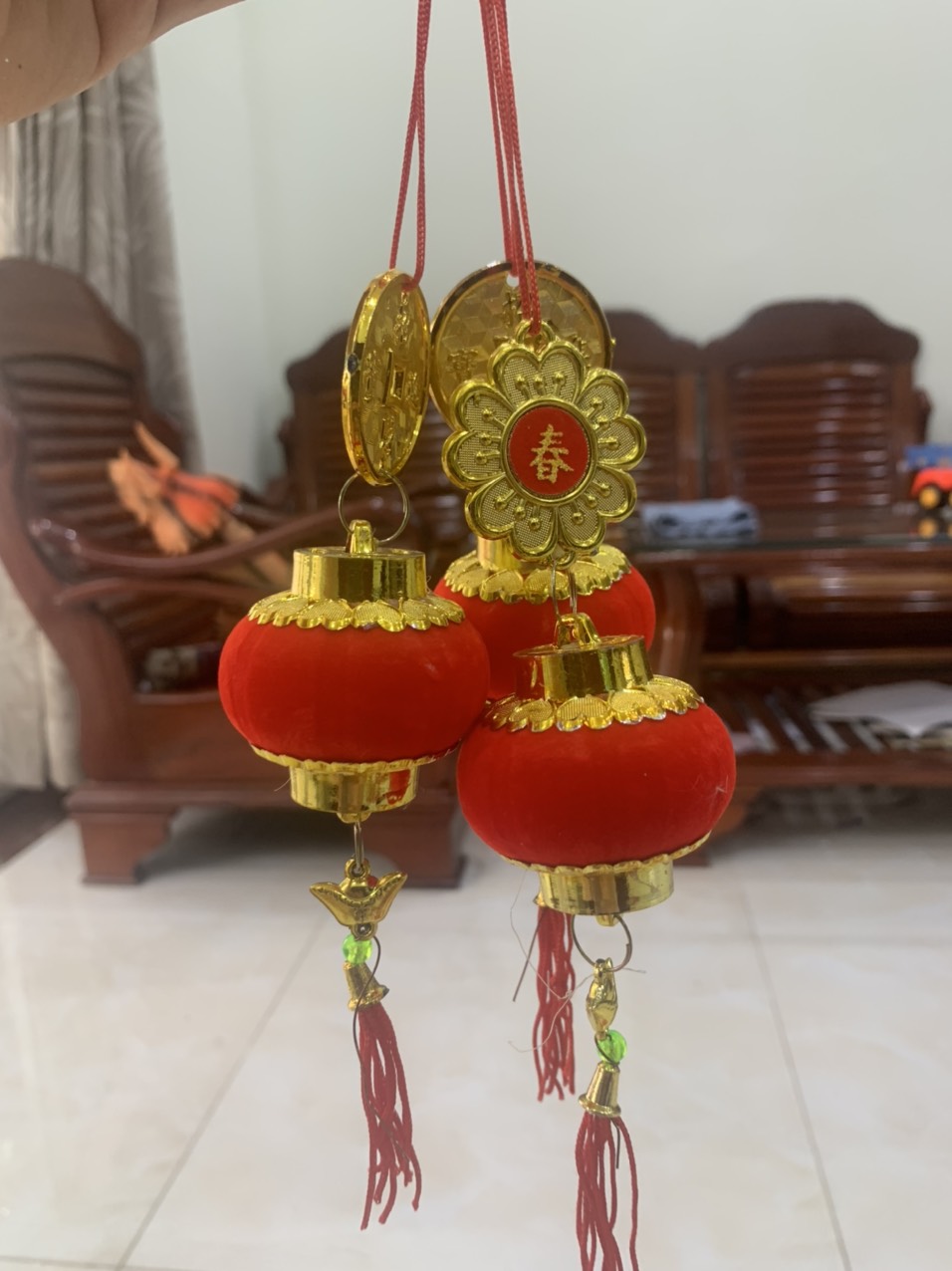 Dây treo trang trí, liễn khánh trang trí nhà cửa lễ hội, đèn lồng đỏ, đèn lồng chữ phúc ninong 2023
