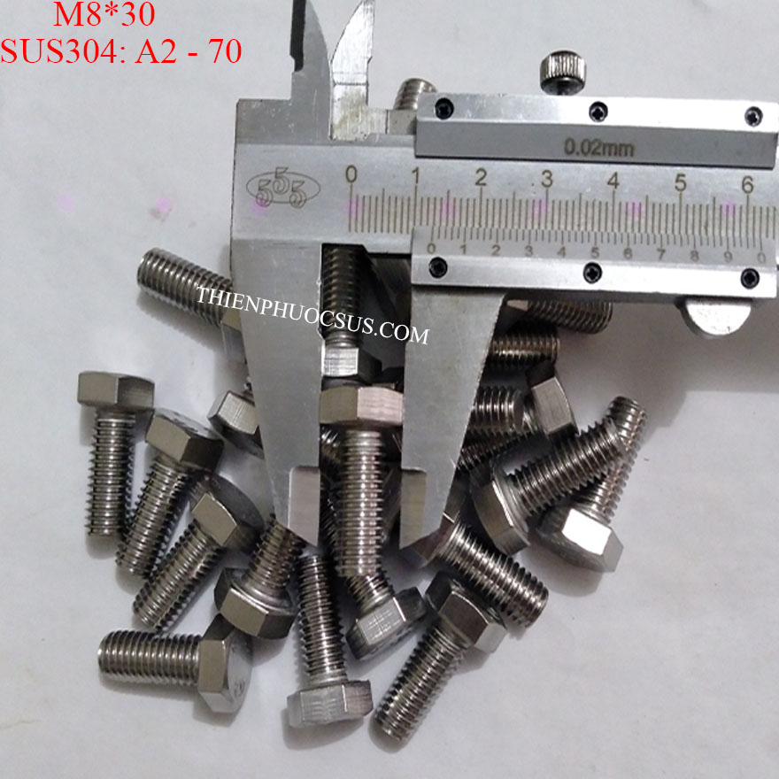 Bulong M8*30. DIN 933, SUS304 (10 cái)