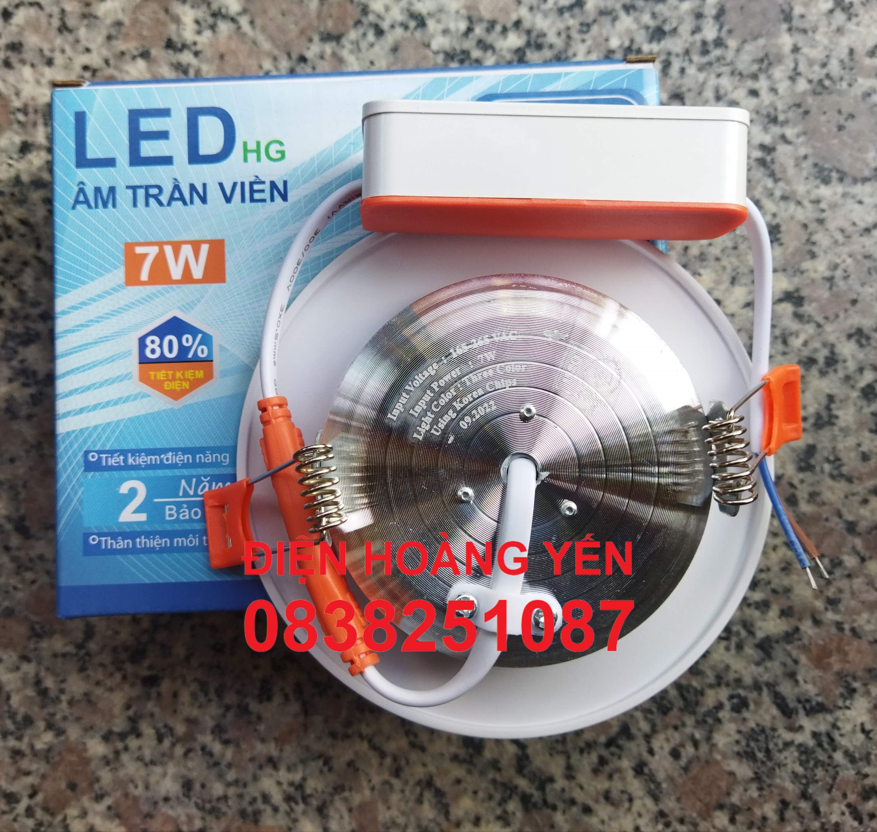 [HCM]Combo 10 bộ đèn led âm trần viền bạc 7w - PHI 90mm