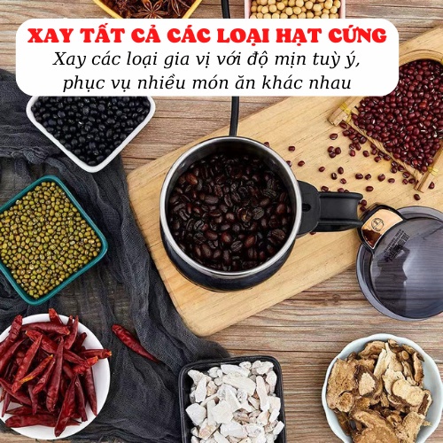 Máy Xay Hạt Khô Ngũ Cốc, Máy Say Gia VỊ Công Suất 300w Với 6 Lưỡi Dao Sắc Bén,Nghiền Mịn Các Loại Hạt Tiện Dụng Trong Gia Đình,Máy Nghiền Bột,Máy Xay Gia Vị,Máy Xay Bột Ngũ Cốc,Máy Xay Cà Phê,Máy Xay Mini Mega Big 5.0
