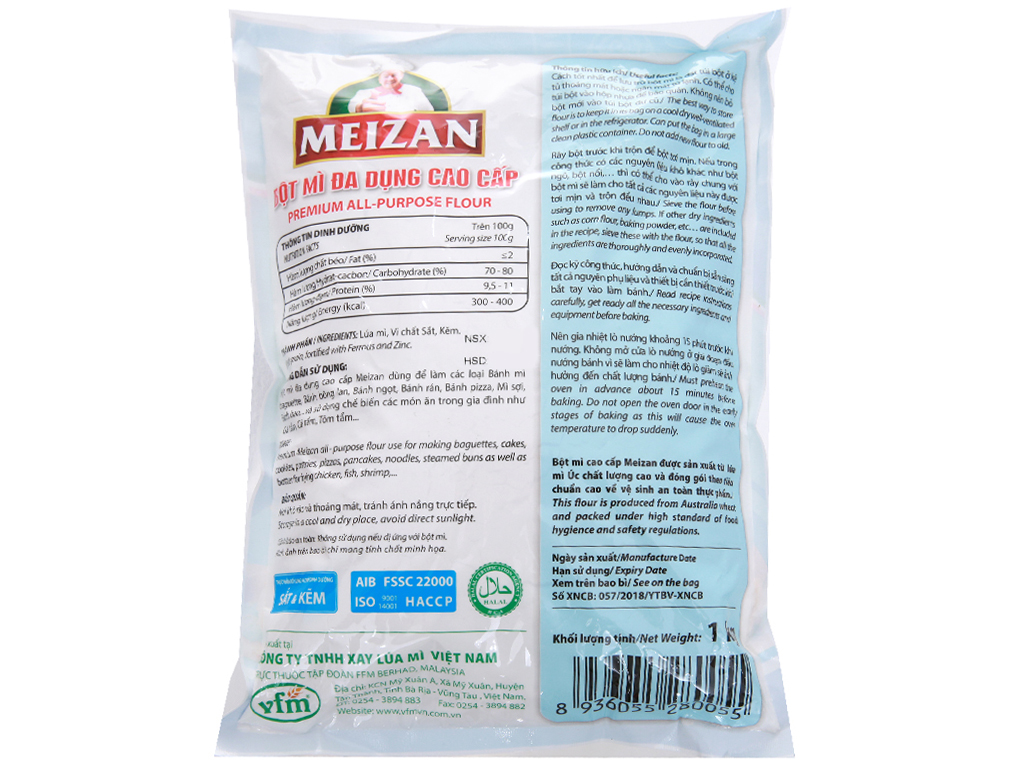 Bột mì đa dụng Meizan cao cấp túi 1kg