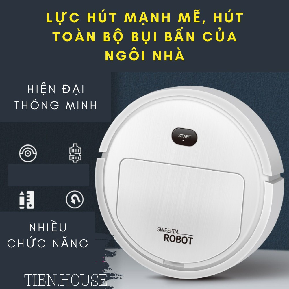 Robot hút bụi lau nhà quét nhà thông minh 3 in 1 cực sạch - máy quét nhà tự động cao cấp ko gây tiếng ồn khi sử dụng - robot lau sàn mẫu mới 2023 thiết kế sạc usb tiện lợi