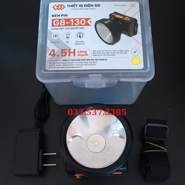Đèn pin cao cấp, đèn bin đội đầu G8 130 tiết kiệm điện
