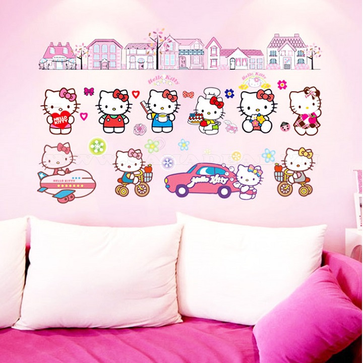 [HCM]Decal dán tường hình hello kitty