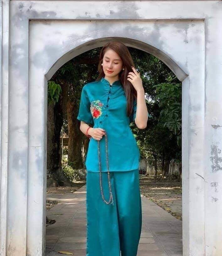 [HCM]Đồ Lam Đi Chùa Vải Lụa Cao Cấp L06