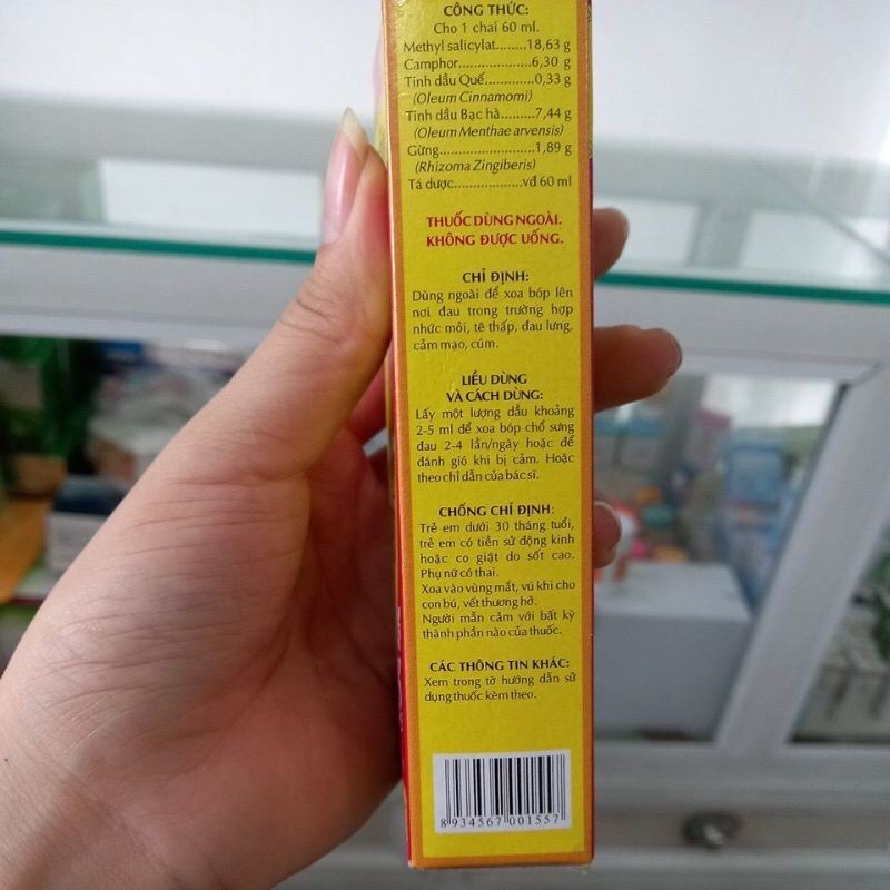 {Chính hãng} Dầu nóng mặt trời chai lớn 60ml