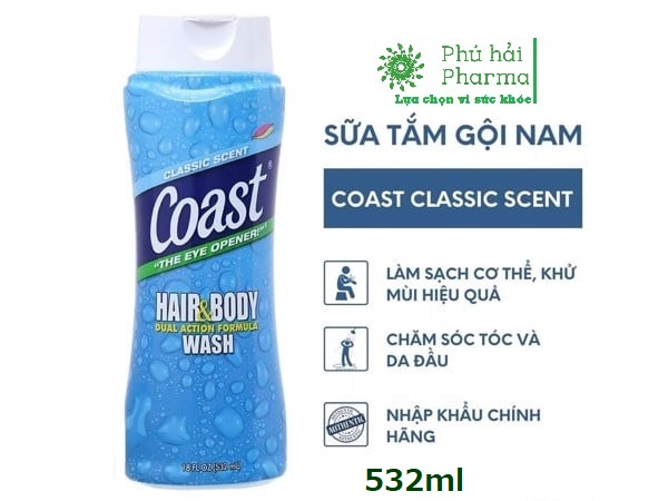 SỮA TẮM COAST MỸ (Chính Hãng) 2in1