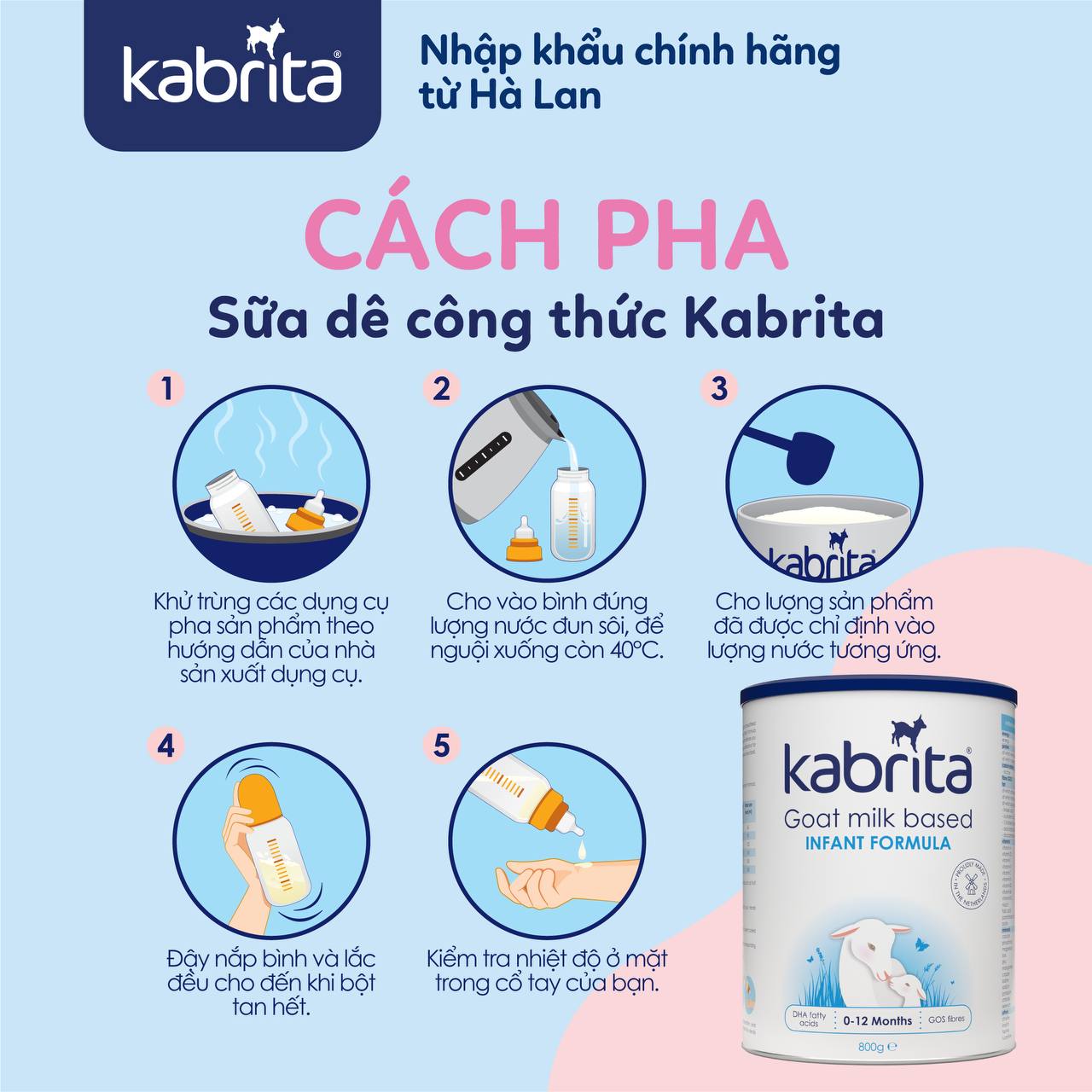 [PHIÊN BẢN MỚI] Sữa dê Kabrita số 2 cho trẻ từ 12 - 24 tháng - Lon 800g