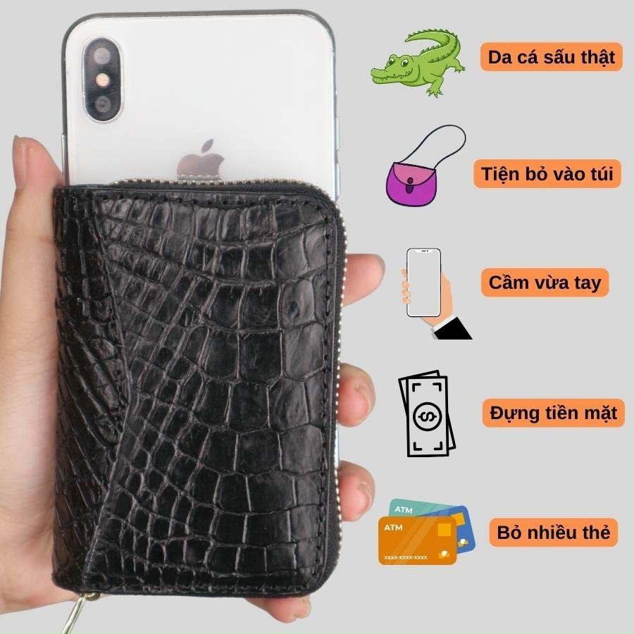Ví đựng thẻ mini da cá sấu FA DO DA FCW27