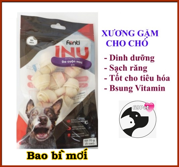 Xương gặm Da Bò vị sữa cho Chó. Fonti C21. Thơm ngon dễ tiêu hóa