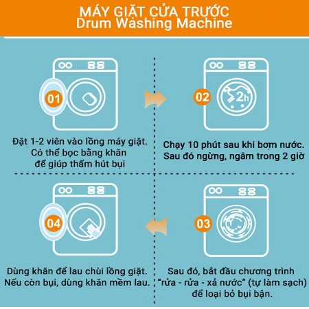 Viên Tẩy Lồng Máy Giặt (1 hộp 12 viên )
