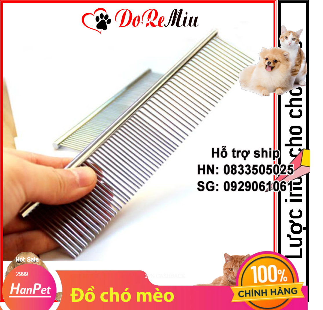 Hanpet- Lược chải lông chó mèo bằng inox không gỉ