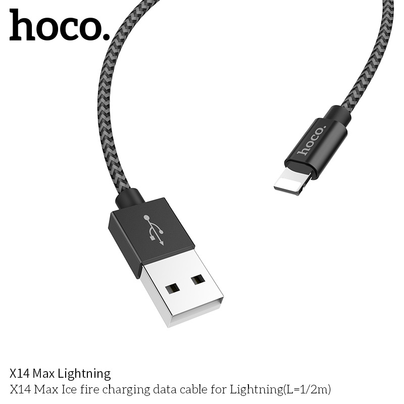 Cáp Sạc Nhanh Lighning Hoco X14Max Cho Iphone/Ipad - BH 12 Tháng