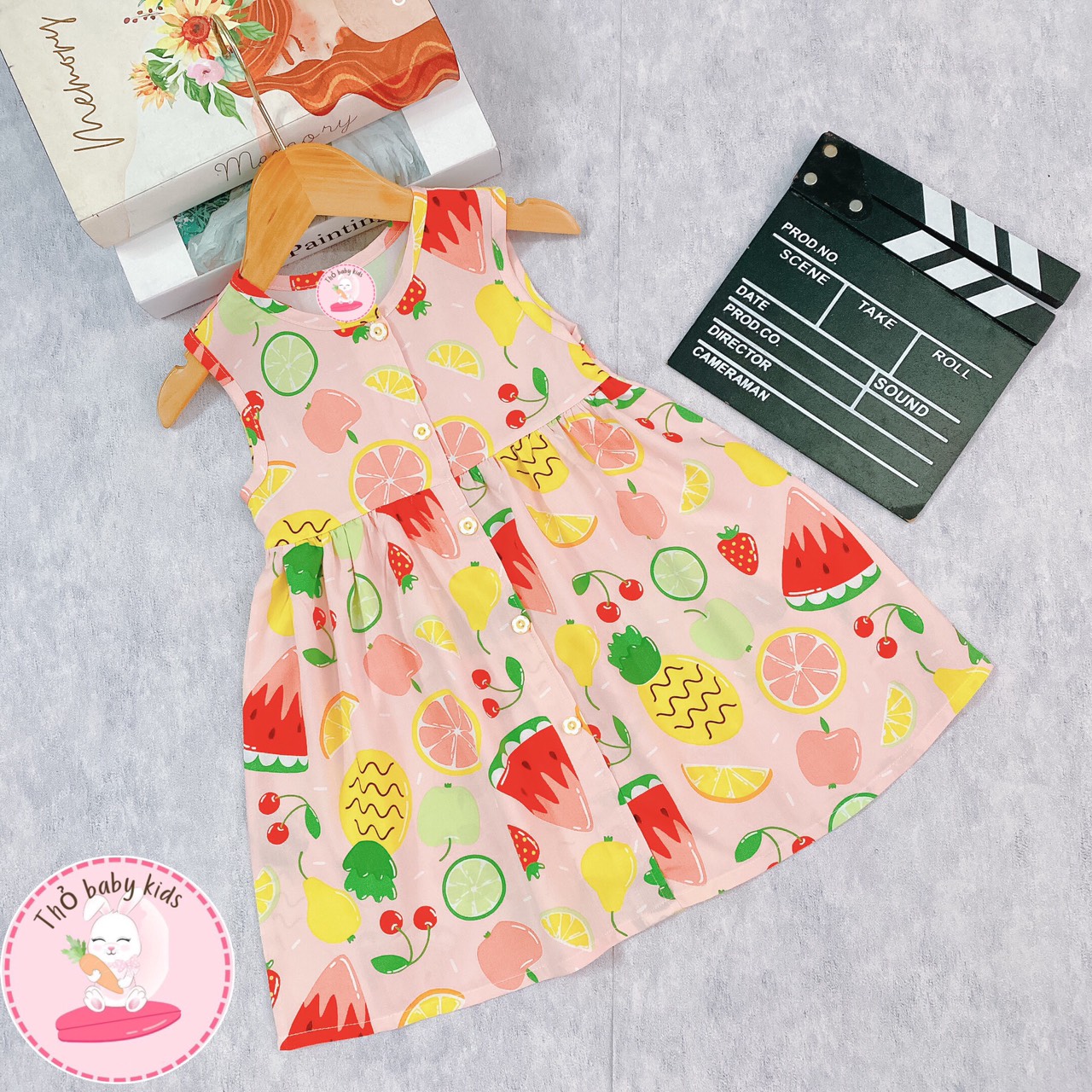 Váy lanh/tole bé gái, đầm lanh bé gái shop thỏ baby kids
