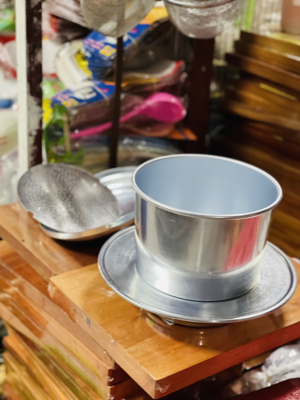 Phin nhôm pha Cà Phê (Loại Cối: Pha 1kg cà phê/1 lần)