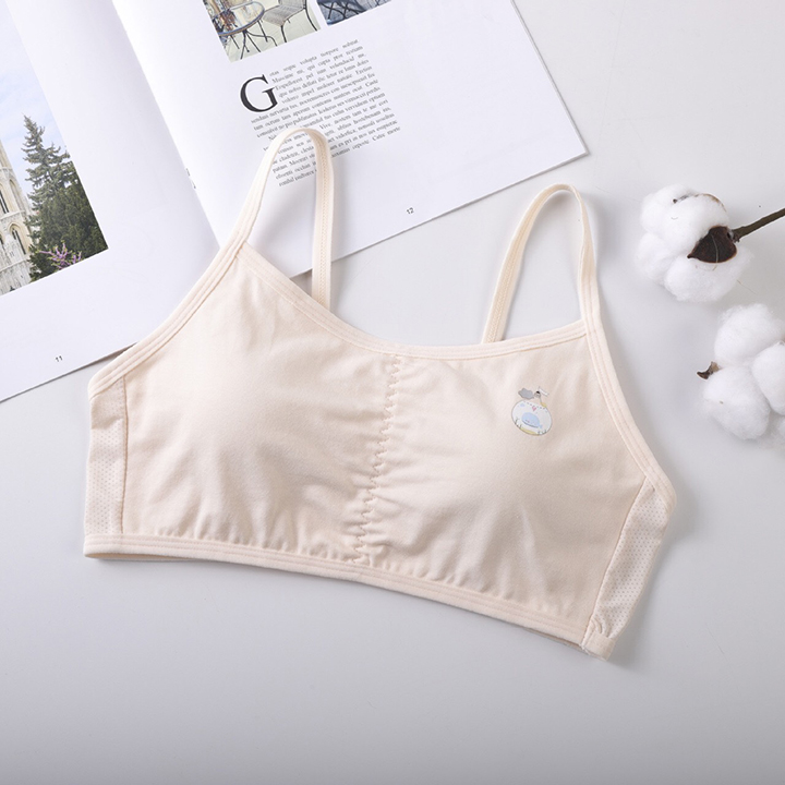 Áo lót trẻ em dậy thì, áo không gọng chất liệu coton mút mỏng