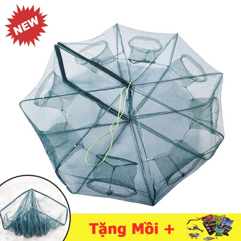 Lồng bát giác 8 cửa đa năng + tặng mồi dụ tôm,cua,cá