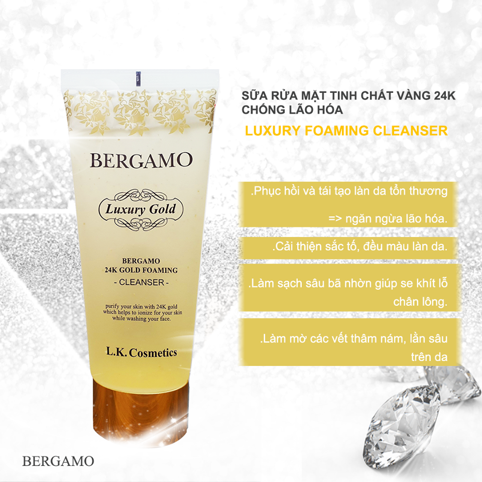 [HCM]Sữa Rửa Mặt Bergamo 24k Gold Foaming Cleanser (150ml)