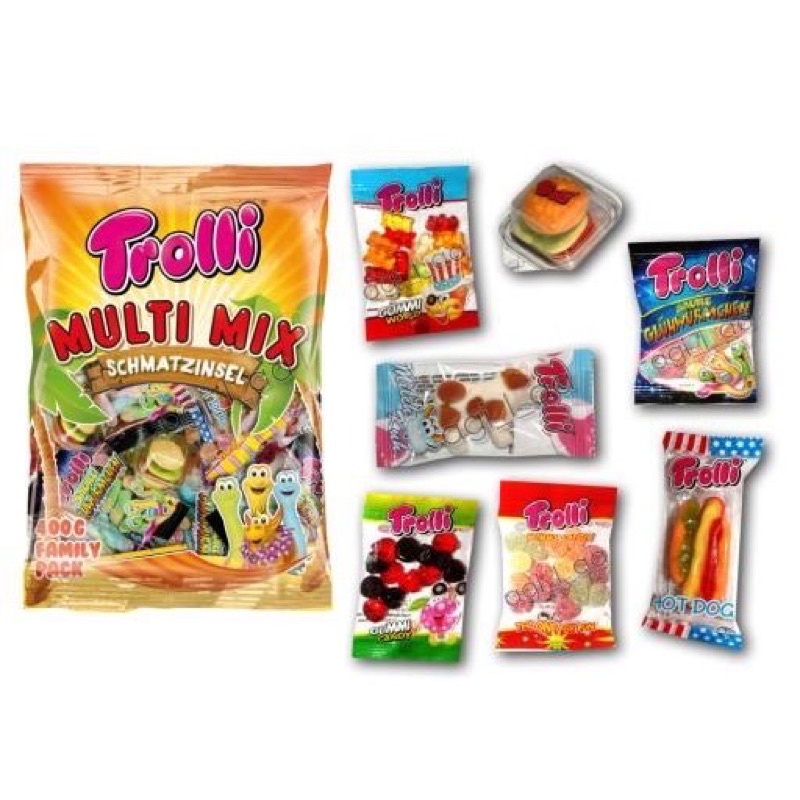 Kẹo Dẻo Trolli Multi Mix gói 500gr