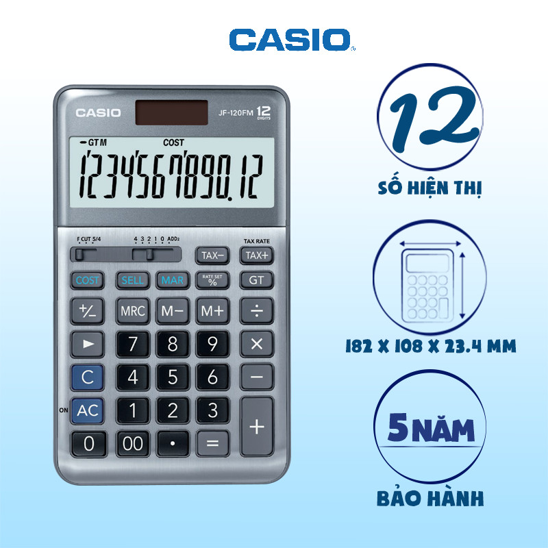Máy tính bỏ túi Casio JF 120FM chính hãng bảo hành 5 năm