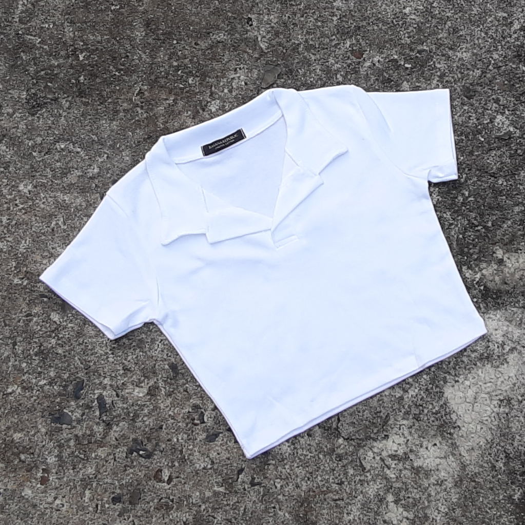 Áo croptop nữ cổ bẻ thời trang cao cấp XIXO