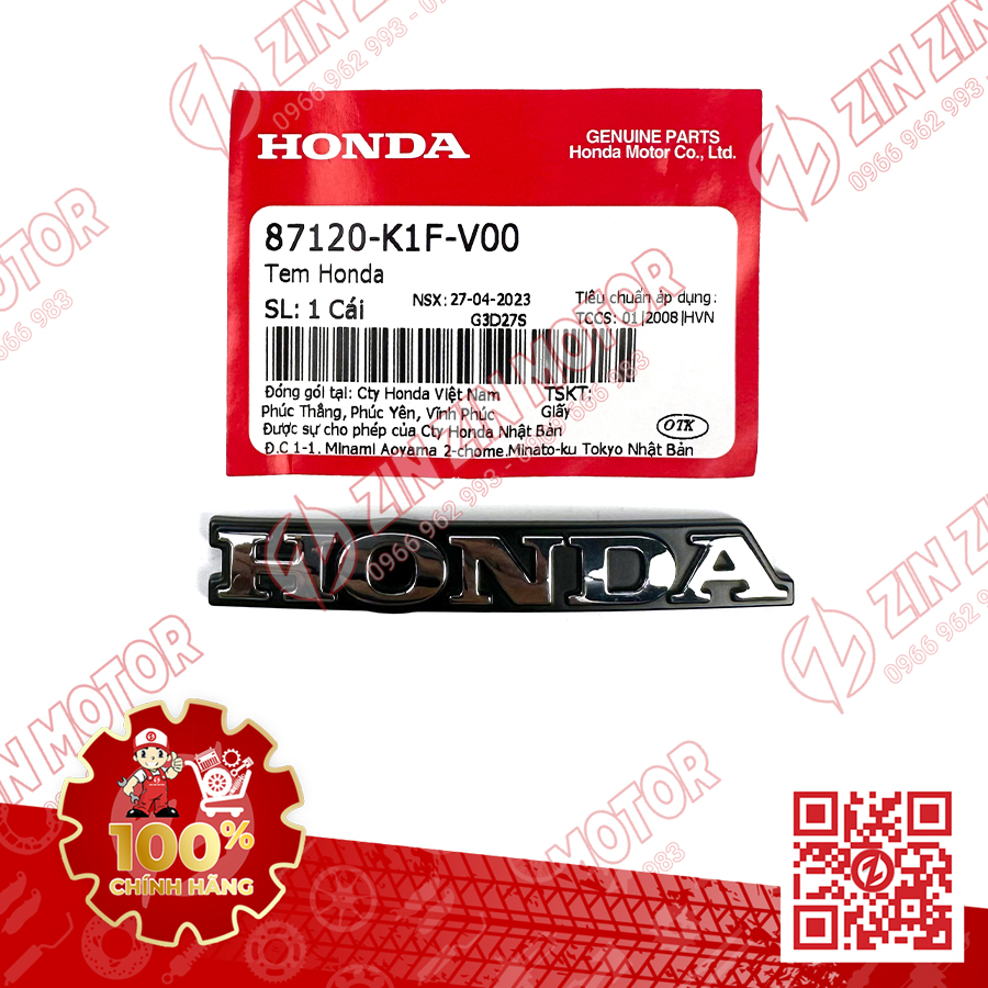 Tem ab 2022 zin, tem rời xe airblade 125 2022 đỏ đen phiên bản tiêu chuẩn chính hãng honda - zzm