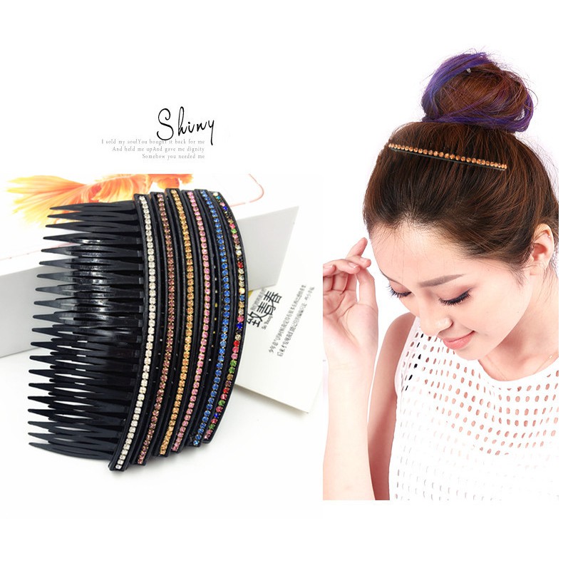 Xước tóc- kẹp tóc mái hỗ trợ trang điểm cho bạn gái đính đá màu siêu sang
