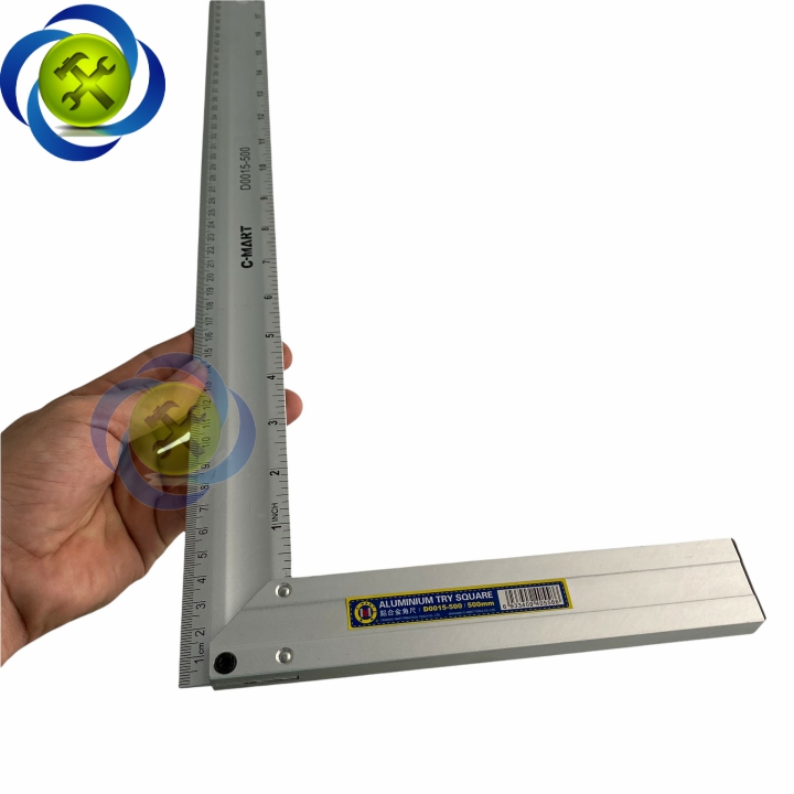 Thước góc vuông nhôm C-Mart D0015-500 (200mm x 500mm)