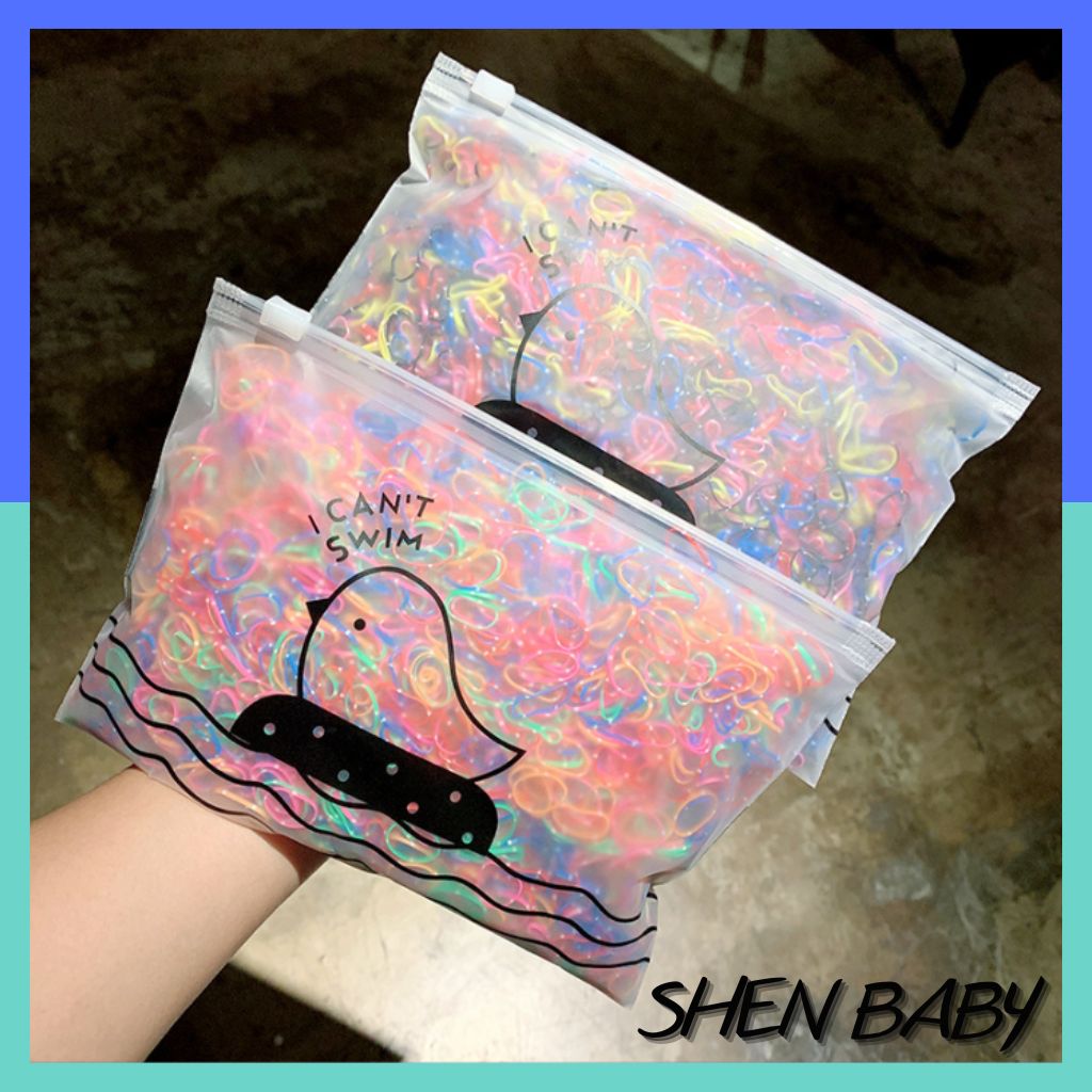 Chun buộc tóc, túi 1000 chiếc chun cột tóc KT38 Shen baby