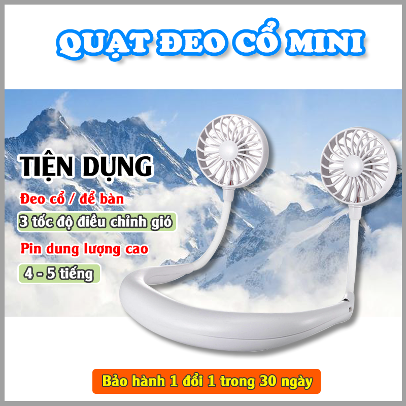>> SO SÁNH GIÁ QUẠT SẠC MINI CAO CẤP TIỆN DỤNG 3 TỐC ĐỘ GIÓ, ĐỂ BÀN CÓ ĐẾ KẸP GIỮ, ĐÈN LED VÀ USB CẮM SẠC - MÀU XANH NGỌC | Shopee Lazada Sendo Tiki | Nên mua ở đâu rẻ nhất 26 Quạt tích điện đeo cổ cầm tay chữ U mini thể thao cao cấp, pin 1200mAh sạc điện 3 cánh hình tròn, ba tốc độ gió, dùng liên tục 2-8h nhỏ, nhẹ tiện dụng đi du lịch, chân sạc điện thoại Micro USB, chất liệu nhựa ABS siêu bền.