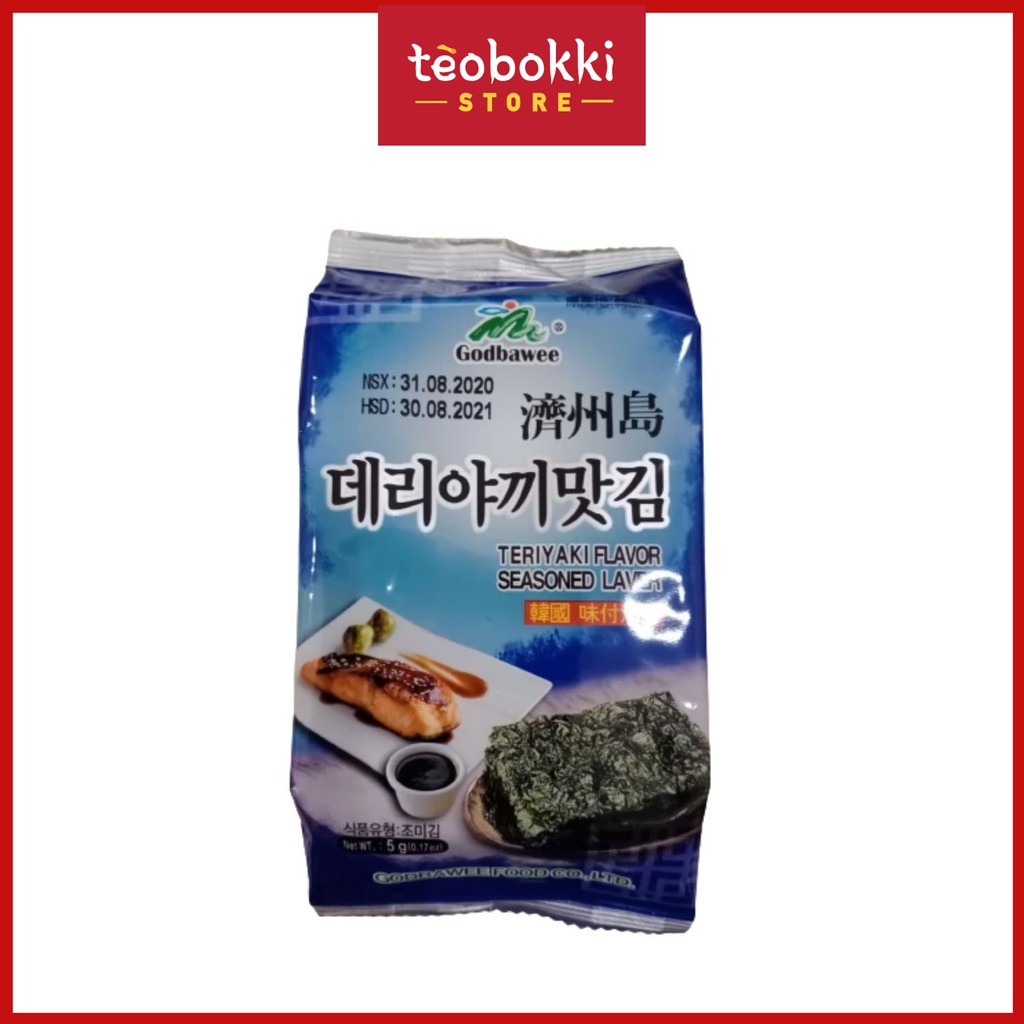 Rong biển ăn liền vị teriyaki Godbawee 5g